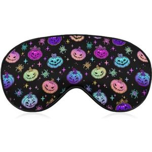 Helder feestelijk patroon Halloween pompoenen slaapmasker met verstelbare riem, comfortabel zacht oogmasker slaaphulp, lichtblokkerende oogmaskers