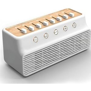 Kingbar Witte ruismachine, 8 natuurgeluiden, mixeropties Bluetooth-luidspreker, drie-versnellingsbak, voor slapen, thuiskantoor, reizen, ontspanning, wit