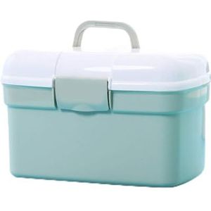 VDLLQYN, EHBO-kit Medicijndoos, medische kit, lege EHBO-kit, draagbare reisgereedschapskist, met compartimenten, groene EHBO-kits,Eerste hulp doos(A)