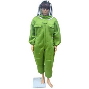 Bijenpak, Bijenpak Professionele kwaliteit 3D-luchtkatoen Volledig lichaam Bijenteelt Beschermende kleding Uitrusting for imkerpakken(Fencing Hat Green,XL170)
