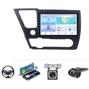 Android 13 Auto Stereo MP5 Player 9'' Screen Autoradio Voor Honda Civic 9 2013-2016 Car-play Android Auto GPS-navigatie Bluetooth RDS FM AM DAB+ Radio Stuurbediening Voice Control(NF-4 8Core 4+64G)