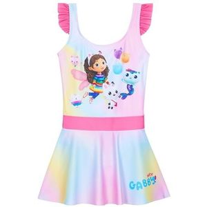Get Trend Badpak voor meisjes, rekbaar, eendelig badpak, comfortabele zwemkleding voor tieners, badkleding voor strand, zwembad, vakantie, essentials, Multi Gabby's poppenhuis, 5-6 jaar