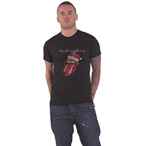 The Rolling Stones Unisex Santa Lick Large T-Shirt Zwart, Zwart, L, Zwart, L
