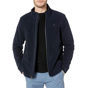 Tommy Hilfiger Fleece jack, voor heren, van polar fleece, met rits aan de voorkant, klassiek fleece vest., marineblauw, L
