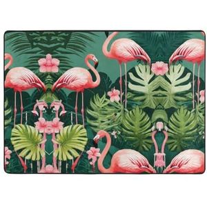 YJxoZH Roze Flamingo Print Thuis Tapijten, Voor Woonkamer Keuken Antislip Vloer Tapijt Zachte Slaapkamer Tapijten - 148x 203cm