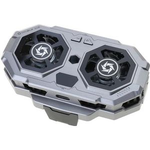 Mobiele koeling met zacht geluid, Telefoonkoeler Dual Semiconductor Koeling Achterkant Clip 3 Versnellingen Verstelbaar Zilver Zwart 92x61mm