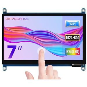 Waveshare 7inch QLED Quantum Dot Display Capacitive Touch Screen 1024×600 G+G Toughened Glass Panel Support Raspberry Pi/Jetson Nano/PC/Game Console