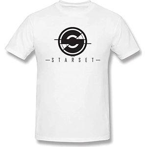 Starset Music Band Man T Shirts Short Sleeves Round Neck Tees Casual Tops White T-shirts & overhemden(Small)