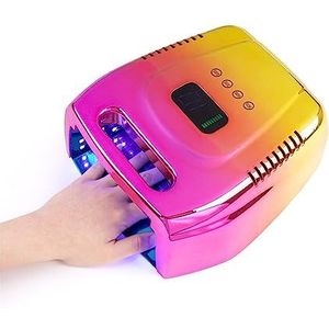 UV-nagellamp, LED UV Nagellamp 96W Oplaadbare Nagellamp Draadloze Gel Polish Droger Manicure Machine UV Licht for Nagels Draadloze Nagel UV LED Lamp(Gradient gold)