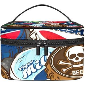 Cap make-up organizer tas, reismake-up tas organizer case draagbare cosmetische tas voor vrouwen en meisjes toiletartikelen, Meerkleurig, 22.5x15x13.8cm/8.9x5.9x5.4in