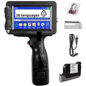 Mini Inkjet Printer Multi Talen 12.7mm QR Bar Batch Code Datum Nummer Logo Plastic Hout Metaal Jet TIJ Snel Droog Inkjet handheld Draagbare Printer instelbare afdrukhoogte