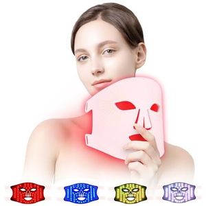 USUIELIGHT Led-gezichtsmasker, lichttherapie, 4 kleuren led-masker met rode lichttherapie, roze