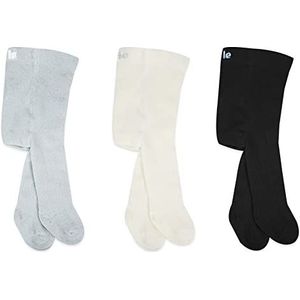 bistyle Babymaillot voor meisjes, zacht, biologisch katoen, leggings, kindermaillot voor pasgeborenen, warme legging voor meisjes, comfortabel, grijs/wit/zwart, 2-3 jaar