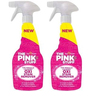 The Miracle Laundry Oxi Vlekverwijderaar, 500 ml, per verpakking van 2 stuks, roze spullen, vlekverwijderaar voor kleding wit en kleuren of stof met frisse, schone geur