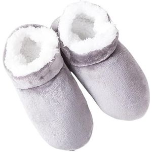 GSJNHY Slipper Sokken Huis Slippers Mannelijke Grote Maat 48 Winter Slippers Voor Mannen Suede Pluche Vloer Schoenen Luie Schoenen Zachte Warme Sokken Slippers, Grijs, 40 EU