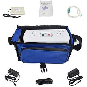 WLONG Draagbare Zuurstofconcentrator Generator Zuurstof Inhalator Voertuig Huishoudelijke Kleine Outdoor Oxygenatie Zuurstofmachine met Oplaadbare Batterij, Wit, 260 (L) X110 (W) X170 (H)