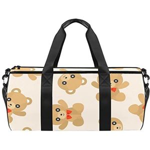 Cosmos Reizen Duffle Bag Sport Bagage met Rugzak Tote Gym Tas voor Mannen en Vrouwen, Schattige Teddy beer, 45 x 23 x 23 cm / 17.7 x 9 x 9 inch