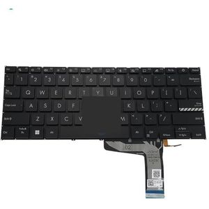 UK US Backlight Keyboard Engels voor Vivobook 14 X1402 X1402ZA X1402Z Laptop Backlit Keyboards zilveren toetsen(Black backlit US)