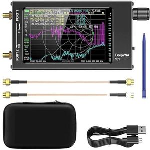 1 stuk 4,3 inch antenne analysator 10k-1,5 GHz SWR meter VHF UHF netwerk analysator HW3.2 IPS + metalen behuizing