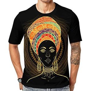 Afrikaanse vrouw mannen korte mouw grafisch T-shirt ronde hals print casual tee tops 2XL