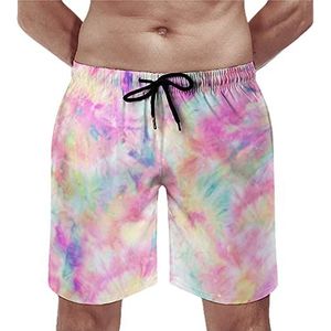 Kleurrijke Tie Dye Heren Strand Shorts Sneldrogende Board Shorts Mesh Voering Strand Broek Gym Zwembroek XL