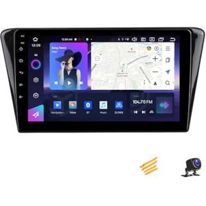 ZARAPLUS Android 13 2 DIN Bluetooth Autoradio 9 Inch Touchscreen Voor Peugeot 408 2014~2018 Met AHD Achteruitrijcamera/GPS-Navigatie/BT/Stuurwielbediening/Koelventilator/Multimediaspeler,NF3