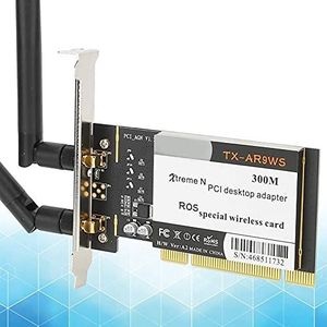 Desktopadapter, PCI desktopadapter, 300 Mbps 802.11b/g/n draadloze wifi-netwerkkaart + 2 antennes AR9223