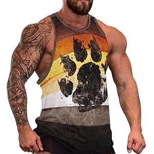 Gay Bear Flag heren tanktop grafische mouwloze bodybuilding T-shirts casual strand T-shirt grappige sportschool spier