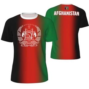 Sport Mesh T-Shirt Geleidelijke Afghanistan Vlag Tees 3D Gedrukt voor Fitness Running Fiets Voetbal Tennis Voetbal, Meerkleurig, L