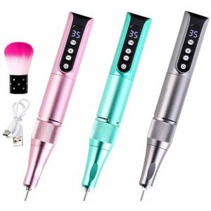 YXINHONGYUE Draagbare draadloze elektrische nagelhulpmiddelen, met boorbit zandring High-Power multifunctionele huishoudelijke nageloefen