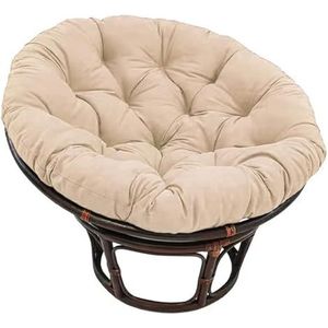 Stoelkussen Rond Dik Tuin Lounge Stoel Draaibaar Rieten Balkon Stoelkussen 80 X 80 Cm (zonder Stoel)(Color:Khaki,Size:80x80cm)