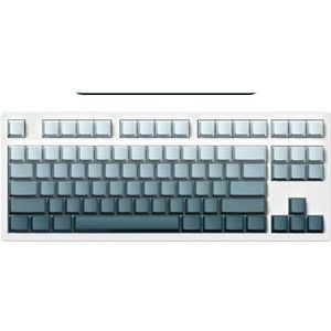 QPSJXN TKL Mechanisch toetsenbord 87 Hot Swap RGB Backlight Wired Toetsenbord PBT -toetsenbordcaps, compatibel met pc-tablet en desktop (W-Ultramarine Side)