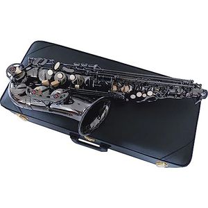 Professionele Kwaliteit Goud Gegraveerd Patroon E Flat Altsaxofoon Black Nickel Sax Muziekinstrumenten Saxofoon Beginners Kit
