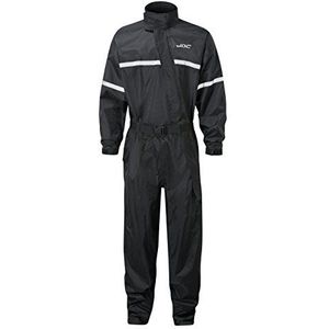 JDC Motorfiets Waterdichte Regenoverall 1PC - Shield - Zwart - S - Normale Beenlengte