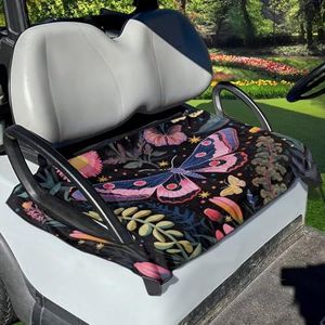 Tomeusey Golfkar stoelhoes 2-persoons stoelen club autostoeldeken, vlinder bloemen anti-hete reizen sportkar zitkussen voor zomer, golfkar accessoires