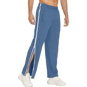 Revalidatiebroek For Dames En Heren, Zijopening, Lange Baggy Met Ritssluiting Aan De Zijkant, Wijde Pijpen, Snelsluitingsbroek, Vrijetijdsbroek, Sportbroek (Color : Blue, Size : XXL)