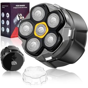 Mapille Koud scheerapparaat voor heren, met led-display, waterdicht 6D flexibel kaal scheerapparaat, magnetisch zwevend hoofd, elektrisch scheerapparaat, nat en droog kaal scheerapparaat