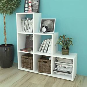 DIGBYS Trap Boekenkast/Display Plank 107 cm Wit