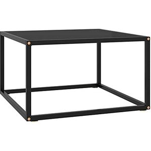 XGWKCNV Furniture select-Salontafel Zwart met Zwart Glas 60x60x35 cm