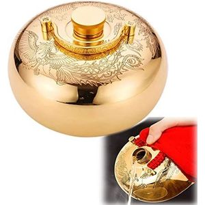 Lekvrije Warmwaterkruik Met Afsluitstop, Kinder Veiligheid, Klassieke Metalen Koperen Warmwater Kruik Wijde Mond, Herbruikbaar, Voor Pijnverlichting (Color : Craft bottle, Size : L-1.5L)