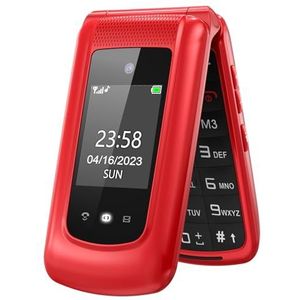 Uleway gsm mobiele telefoon voor senioren, klapmobiele telefoon zonder abonnement, grote toetsen mobiele telefoon, eenvoudig en toetsen, noodoproepfunctie, 2,4 + 1,7 inch dual display, mobiele