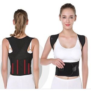 JINGSHUBO Houdingcorrector voor dames en heren, rugcorrector, rugcorrector, lendensteun, verstelbare rugcorrector