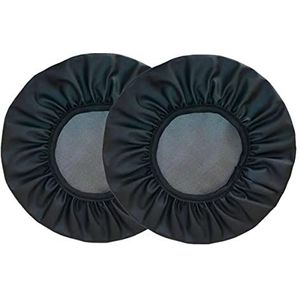 Xpnit Krukhoes ronde barkruk slipcover, waterdichte PU-stoelhoes beschermer veeg schoon antislip voetenbank hoes (2 stuks - 40 cm, zwart)