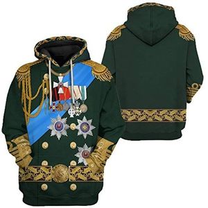 Historische figuur 3D-print hoodie koloniale koning cosplay kostuum leger uniform sweatshirt, #21, M
