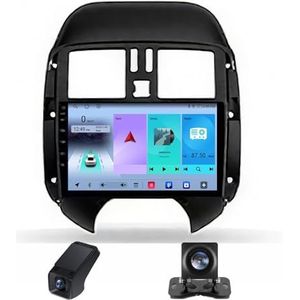 9inch Car Radio Touchscreen geldt voor Nissan Sunny Versa C17 2012-2014, Achteruitrijcamera Compatibel met CarPlay/Android Auto/Bluetooth FM/RDS-radio AM DSP WIFI Radio GPS-navigatie(NF-1)