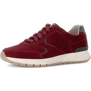 Pius Gabor Lage sneakers voor heren, gerecyclede voering, uitneembaar latex voetbed, Super Flex zool, Oxblood Dk Grey 03, 45 EU