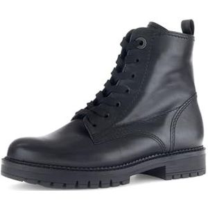 Gabor Combat Boots voor dames, comfortabele extra breedte (H), Zwart 57, 40 EU Breed