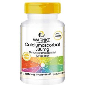 Calcium ascorbaat 300mg - gebufferde vitamine C - maagvriendelijk - veganistisch - 100 tabletten | Warnke Vitalstoffe - Duitse apothekerskwalitei