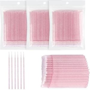 300 stuks applicator, micropore wimperborstel wenkbrauwborstel voor wimperverlenging (Paars, roze en groen)
