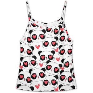 Panda Beer Patroon Grappige Tank Tops Strapless Voor Vrouwen Nieuwigheid Tube Top Slim Fit Verstelbare Tee